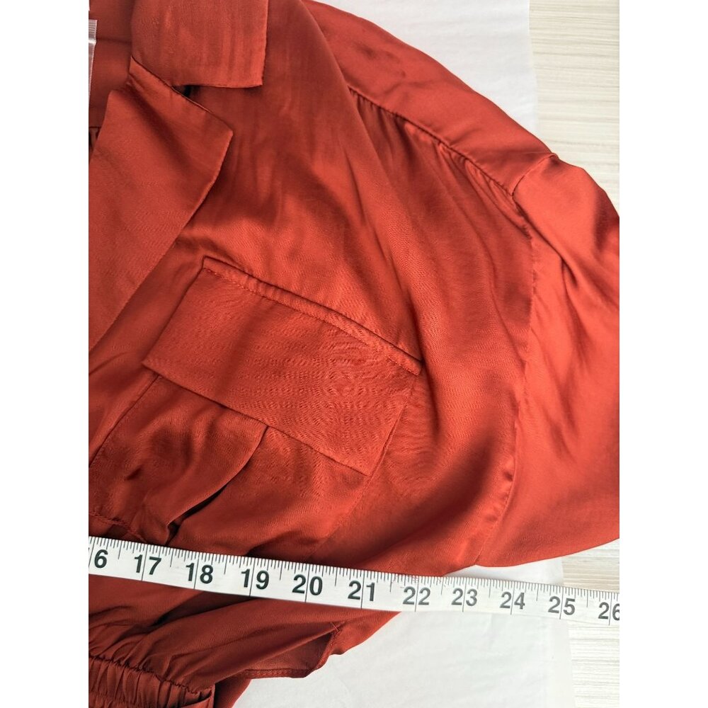 NWT Misa Los Angeles Blair Dress Burnt Orange Midi Trench Style Size S - Picture 7 of 12